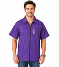 Poplin Unisex Barber Jacket with Collar and Zipper - 3 Pockets, Half Sleeves