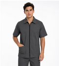 Poplin Unisex Barber Set with Collar - 5 Pockets Half Sleeve (Jacket 3 Pocket With Zip And Bottom 2 Pocket)