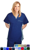 Microfiber scrub set unisex 4 pocket v-neck matching style solid half sleeve (top 1 pocket with bottom 3 pocket) (100% POLYESTER) 