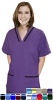 Microfiber contrast bias v-neck tunic style 4 pocket half sleeve with matching bottom (top 2 pkt with bottom 2 pkt boot cut)  (100% POLYESTER) 