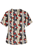 Printed scrub set 4 pocket ladies half sleeve Red and Beige flowers
