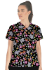 Disney Print Top v Neck 2 Pocket Half Sleeve 