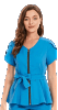 Womens Fashion Scrub Top with Front Zipper and Belt