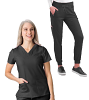 Microfiber Stretch Ladies Jogger Scrub Set 9 Pockets Half Sleeves