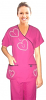 Stretchable Stylish set love heart style mockwrap set half sleeve (top 3pkt with bottom 2pkt bootcut) in 35% Cotton 60% Polyester 5% Spandex