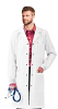 Stretchable labcoat unisex full sleeve with Rib Cuff Sleeves and snap buttons 3 pockets solid pleated (35% Cotton, 60% Polyester, 5% Spandex)  in 36 38 40 42 lengths 