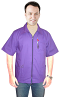 Microfiber Stretch Barber jacket with collar 3 pockets half sleeve with zipper (97% Polyester,3% Spandex)