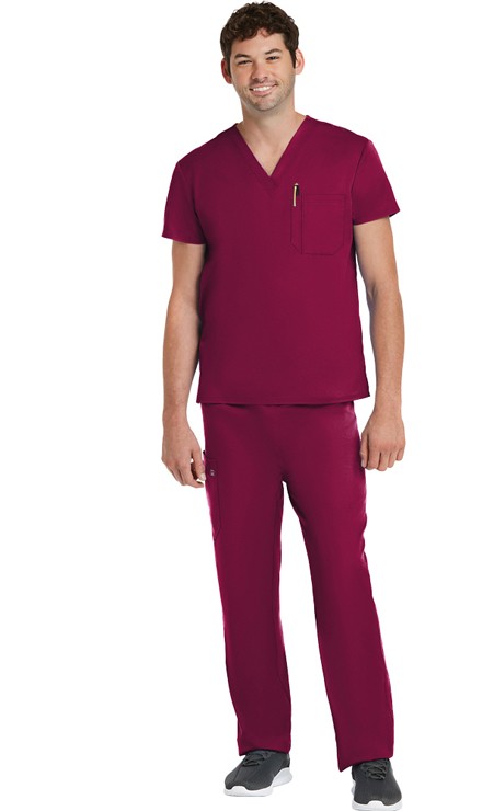 Poplin Scrub set 4 pocket solid unisex half sleeve (1 pkt top with pencil pkt, 1cargo pkt 1 back pkt pant) in (65% Polyester, 35% Cotton Fabric)