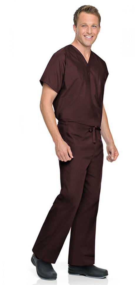 Poplin Scrub set without pocket v neck unisex reversible half sleeve in (65% Polyester, 35% Cotton fabric)