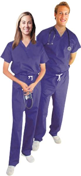 Microfiber Scrub set 2 pocket normal unisex solid half sleeve (top 1 pocket with bottom 1 pocket). 100% POLYESTER) 