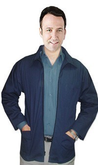 Microfiber Barber jacket with collar 3 pocket with zipper full sleeve 100%  Polyester 