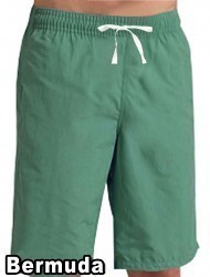 Microfiber fabric bermuda no pocket elasticated twill drawstring (white) inseam is 11 inches (100% Polyester)
