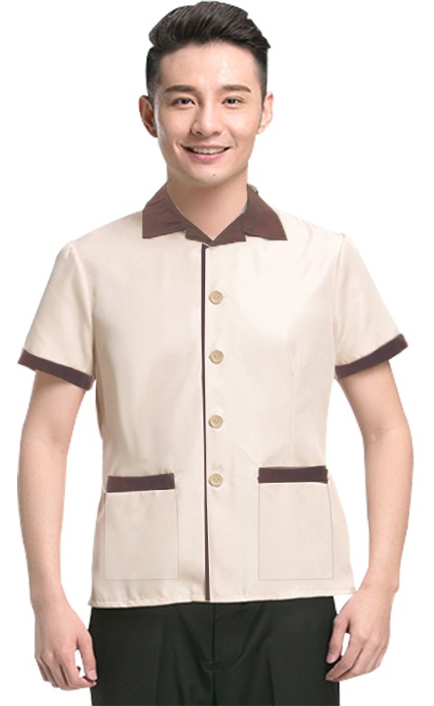 Poplin Unisex Housekeeping Tunic 2 Pockets in 65% polyester, 35% cotton fabric