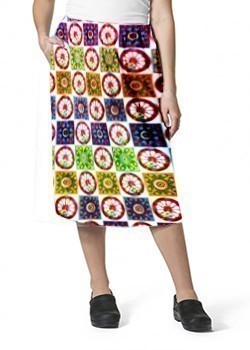 Cargo pockets ladies skirt in Red Wheel Print