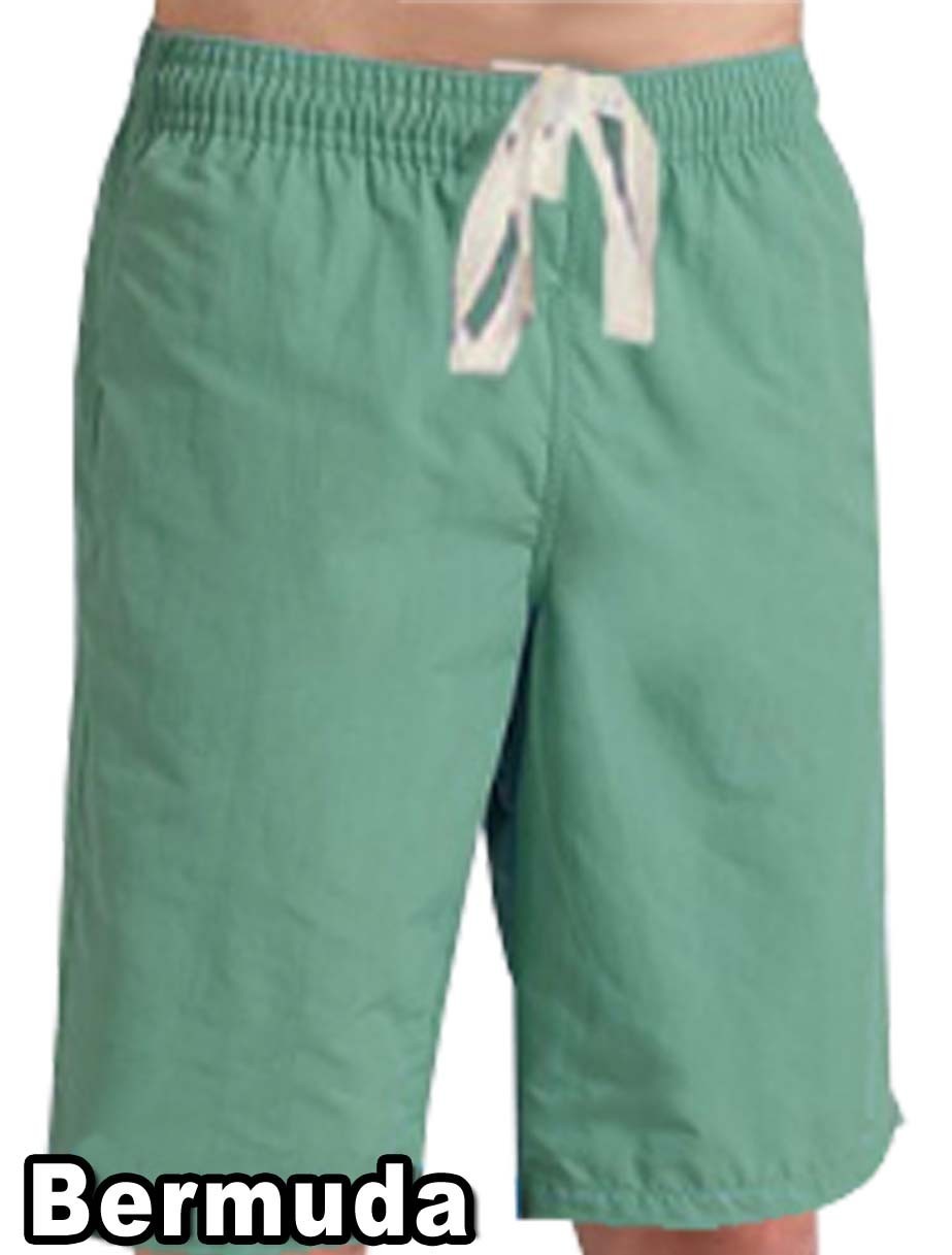Stretchable fabric bermuda with 2 side pockets 1 back pocket elasticated twill drawstring (white) (inseam is 11 inches). (35% Cotton, 60% Polyester, 5% Spandex)
