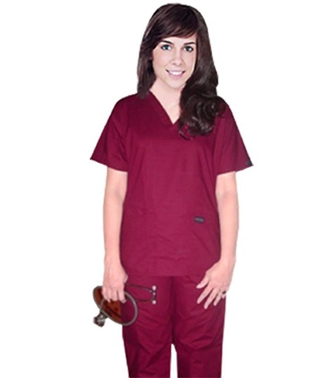 Microfiber Stretch Scrub set 5 pocket solid ladies half sleeve (top 2 pocket with 1 pencil pocket and pant with 2 cargo pocket) in (97% POLYESTER, 3% SPANDEX)