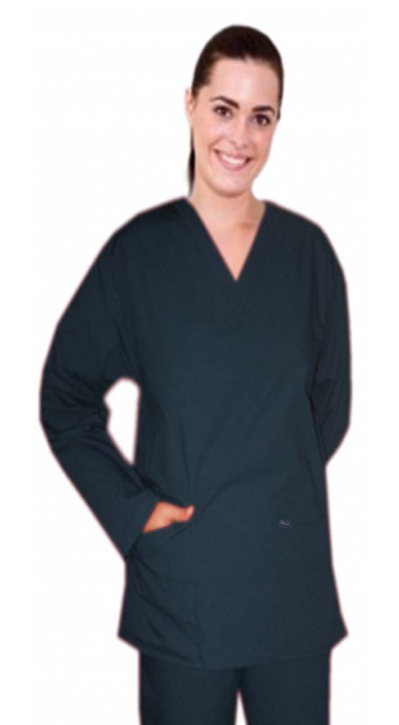 Poplin Scrub set 4 pocket solid ladies full sleeve (2 pocket top and 2 pocket pant) in (65% Polyester, 35% Cotton fabric)