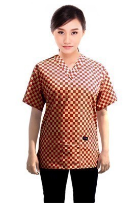 Printed scrub set 4 pocket ladies half sleeve Red Square Print (2 pocket top and 2 pocket pant)