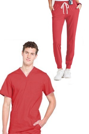 Stretch Jogger Scrub Set 6 pockets Unisex half sleeves ( Top 3 Pockets and 3 Pockets Jogger Pant) in 35% Cotton 60% Polyester 5% Spandex / 9 Colors / Sizes  XXS-14XL