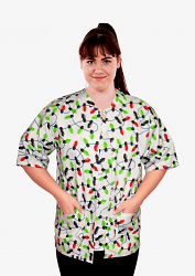 Jacket 2 pocket printed unisex half sleeve in light  print