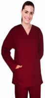 Microfiber Top v neck 2 pocket solid full sleeve ladies (100% POLYESTER) 