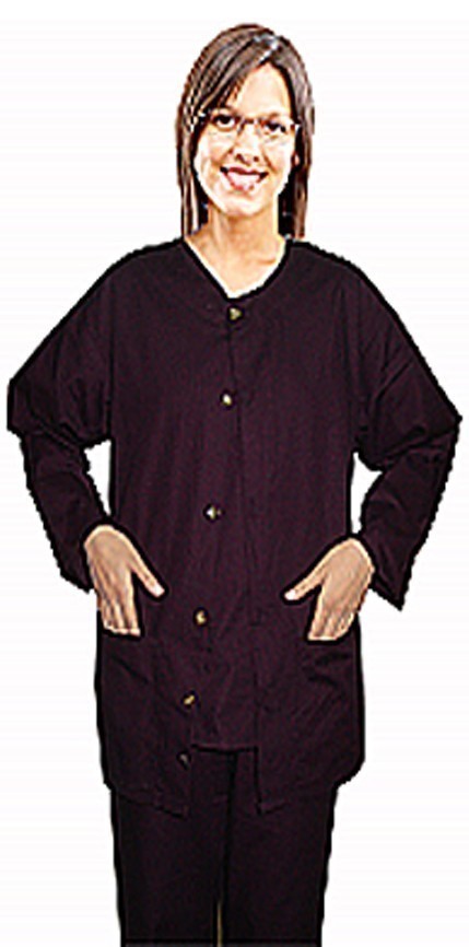 Poplin Scrub Jacket 2 pocket solid unisex full sleeve without rib (65% Polyester, 35% Cotton)