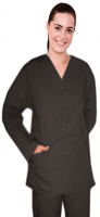 Poplin Top v neck Front Open 2 pocket solid full sleeve with Snap Button unisex in 65% polyester, 35% cotton fabric