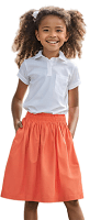 Kids Poplin Fabric Cargo pockets skirt Full Elastic waistband (65% polyester 35% cotton)