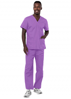 Poplin Scrub set 3 pocket normal Unisex solid half sleeve (2 pocket top, 1 pocket pant with drawstring, non-elasticated waistband) in (65% Polyester, 35% Cotton Fabric)
