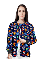Dog Print Jacket 2 Pockets Unisex Full Sleeve With Rib in Interlock Stretch Fabric 100% Polyester