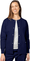 Poplin Scrub Jacket 2 pocket solid unisex full sleeve with rib and snap button (65% Polyester, 35% Cotton)