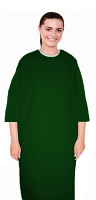 New Microfiber patient gown back open 3/4 sleeve with matching piping , tie-able OR Velcro(+0.5) Sizes XS-9X (100% Polyester)