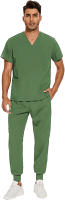 Microfiber Stretch Jogger Scrub Set 4 pocket solid unisex half sleeve (top 2 pocket and pant 1 cargo pocket & 1 back pocket) in 97% Polyester 3% Spandex available in 10 Colors / Sizes XXS-12XL