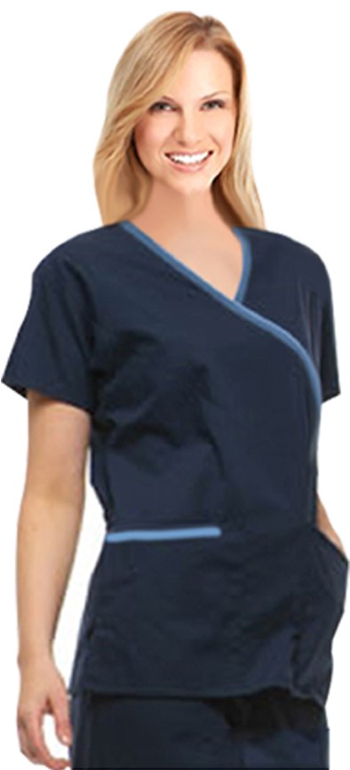 Microfiber Top crossover 2 pocket half sleeve solid (100% Polyester)