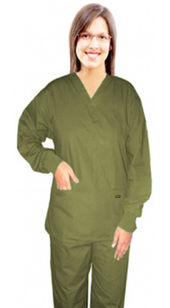 Microfiber Top v neck 2 pocket solid full sleeve unisex with Rib (100% POLYESTER) 