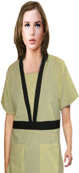 Stretchable Empire waist contrast trim 4 pocket set half sleeve with matching bottom (top 2 pkt with bottom 2 pkt boot cut) in 35% Cotton 60% Polyester 5% Spandex