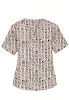 Printed scrub set 4 pocket ladies half sleeve Geometric Print (2 pocket top and 2 pocket  pant)