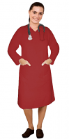Microfiber Stretch V neck full sleeve nursing dress with zip and 2 front pockets knee length 