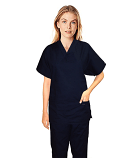 Microfiber Stretch Scrub set 3 pocket normal ladies solid half sleeve (2 pocket top, 1 pocket pant with drawstring, non-elasticated waistband) in (97% POLYESTER, 3% SPANDEX)